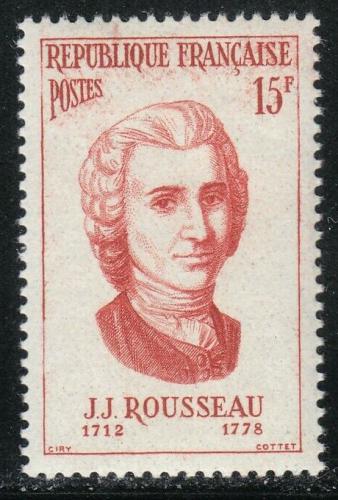 Poštová známka Francúzsko 1956 Jean-Jacques Rousseau, spisovatel Mi# 1112