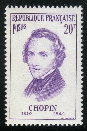 Poštová známka Francúzsko 1956 Frédéric Chopin, skladatel Mi# 1114