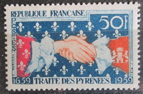 Poštová známka Francúzsko 1959 Pyrenejská smlouva, 300. výroèie Mi# 1265