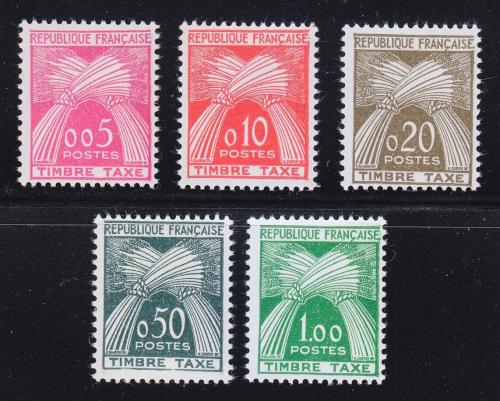 Poštové známky Francúzsko 1960 Doplatná TOP SET Mi# 93-97 Kat 70€
