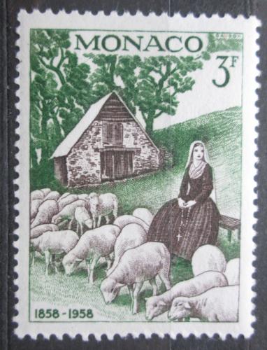 Poštová známka Monako 1958 Bernadette Soubirous a ovce Mi# 592