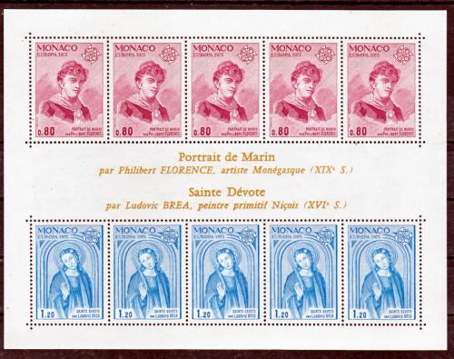 Poštové známky Monako 1975 Európa CEPT, umenie Mi# Block 8 Kat 30€