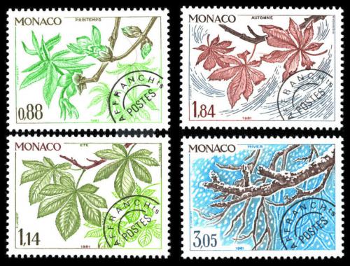 Poštové známky Monako 1981 Jírovec maïal, ètyøi roèní období Mi# 1460-63