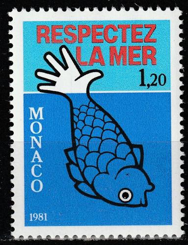 Poštová známka Monako 1981 Ochrana svìtových moøí Mi# 1464