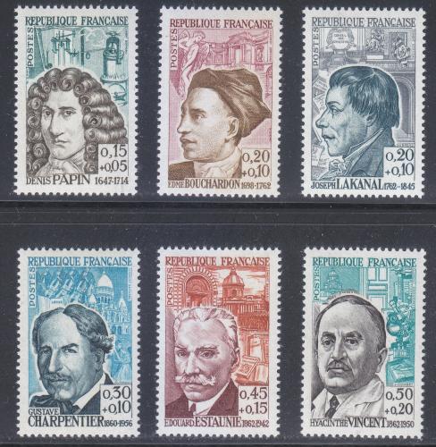 Poštové známky Francúzsko 1962 Osobnosti Mi# 1399-1404 Kat 16€