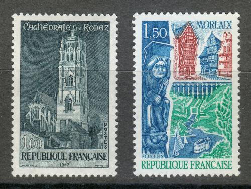 Poštové známky Francúzsko 1967 Turistické zaujímavosti Mi# 1585-86