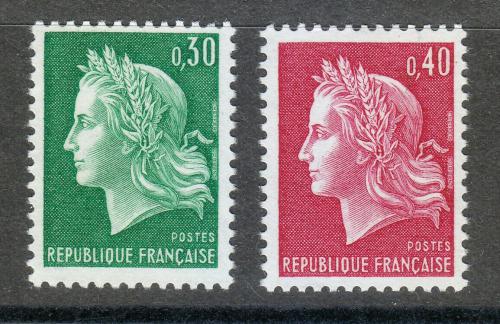 Poštové známky Francúzsko 1969 Marianne Mi# 1649-50