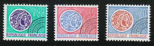 Poštové známky Francúzsko 1969 Keltské mince Mi# 1656-58 Kat 8€