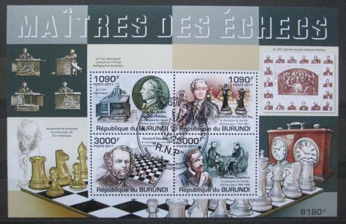 Poštové známky Burundi 2012 Slavní šachisti Mi# Block 186 Kat 9.50€