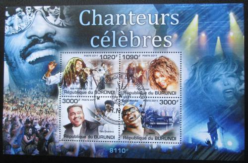 Poštové známky Burundi 2012 Slavní speváci Mi# Block 187 Kat 9.50€ 