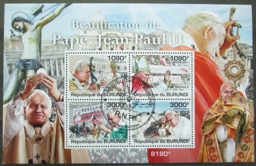 Poštové známky Burundi 2011 Papež Jan Pavel II. Mi# Block 173 Kat 9.50€