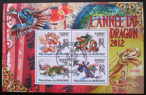 Poštové známky Burundi 2011 Èínský nový rok, rok draka Mi# Block 184 Kat 9.50€