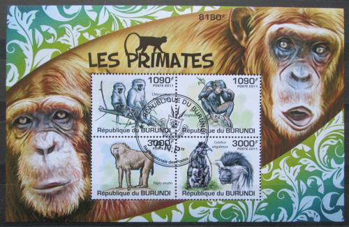 Poštové známky Burundi 2011 Opice Mi# Block 164 Kat 9.50€