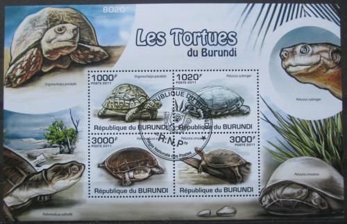 Poštové známky Burundi 2011 Korytnaèky Mi# Block 165 Kat 9.50€