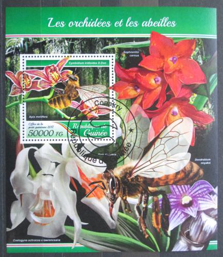 Poštová známka Guinea 2017 Orchideje a vèely Mi# Block 2804 Kat 20€