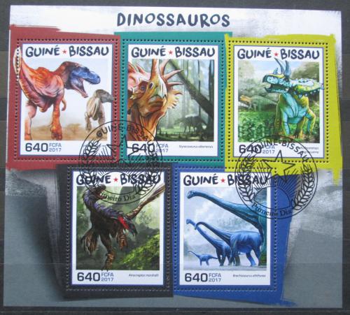 Poštové známky Guinea-Bissau 2017 Dinosaury Mi# 9571-75 Kat 12€