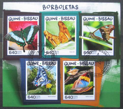 Poštové známky Guinea-Bissau 2017 Motýle Mi# 9559-63 Kat 12€