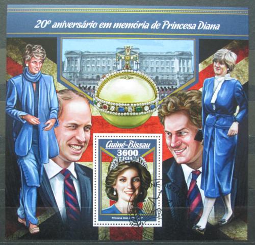 Poštová známka Guinea-Bissau 2017 Princezna Diana Mi# Block 1568 Kat 13.50€