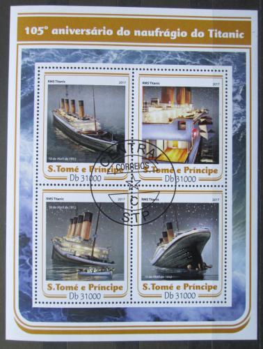 Poštové známky Svätý Tomáš 2017 Titanic Mi# 7138-41 Kat 12€