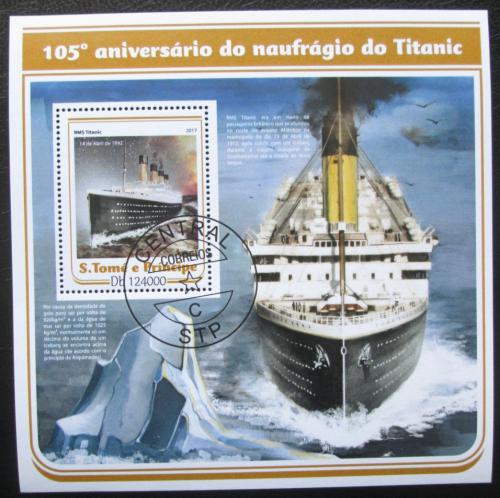 Poštová známka Svätý Tomáš 2017 Titanic Mi# Block 1277 Kat 12€