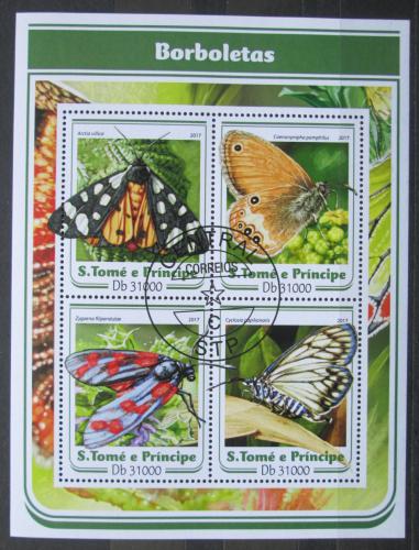 Poštové známky Svätý Tomáš 2017 Motýle Mi# 7038-41 Kat 12€