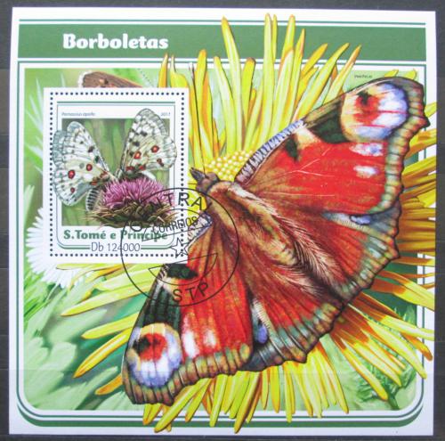 Poštová známka Svätý Tomáš 2017 Motýle Mi# Block 1257 Kat 12€
