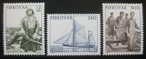 Poštové známky Faerské ostrovy 1984 Rybolov Mi# 103-05 Kat 6€ 