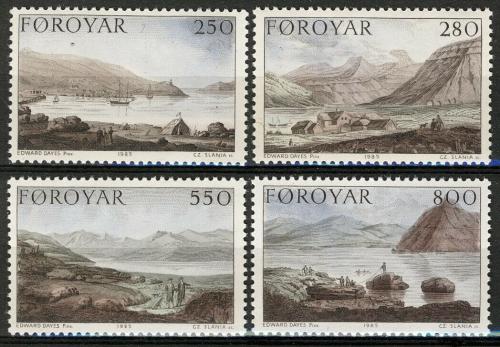 Poštové známky Faerské ostrovy 1985 Umenie, Edward Dayes Mi# 112-15 Kat 6€