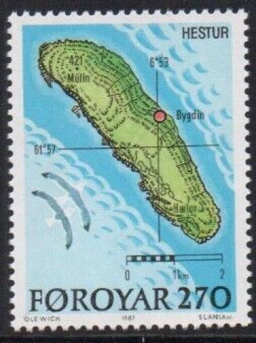 Poštová známka Faerské ostrovy 1987 Ostrov Hestur Mi# 154 