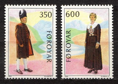 Poštové známky Faerské ostrovy 1989 ¼udové kroje, NORDEN Mi# 182-83