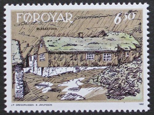 Poštová známka Faerské ostrovy 1992 Dùm v Blásastova Mi# 241
