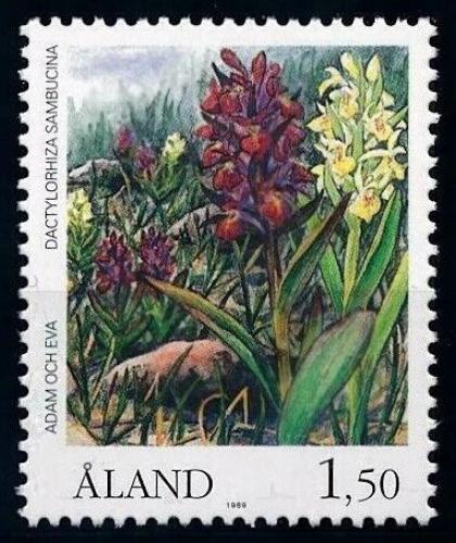 Poštová známka Alandy 1989 Prstnatec bezový Mi# 33