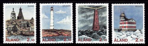 Poštové známky Alandy 1992 Majáky Mi# 57-60 Kat 14€