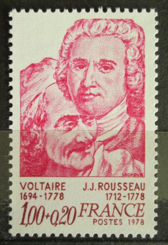 Poštová známka Francúzsko 1978 Voltaire a Jean-Jacques Rousseau Mi# 2111