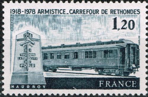 Poštová známka Francúzsko 1978 Železnièní vagón Mi# 2127