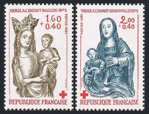 Poštové známky Francúzsko 1983 Èervený kríž, Panna Marie Mi# 2420-21