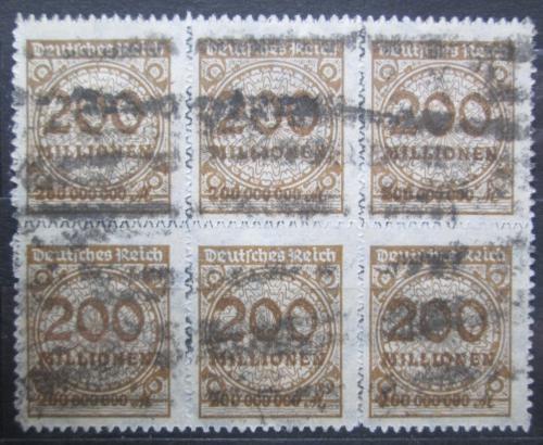 Poštové známky Nemecko 1923 Nominálna hodnota šestiblok Mi# 323 B Kat 12€
