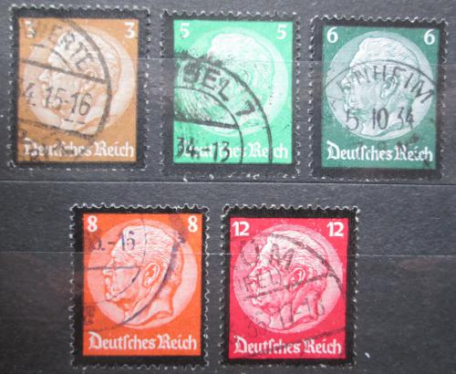 Poštové známky Nemecko 1934 Prezident Paul von Hindenburg Mi# 548-52