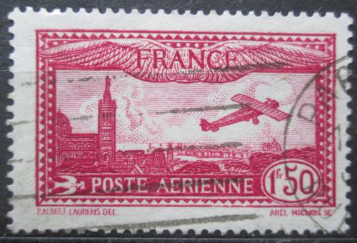 Poštovní známka Francie 1930 Letadlo nad Notre Dame de la Garde Mi# 251
