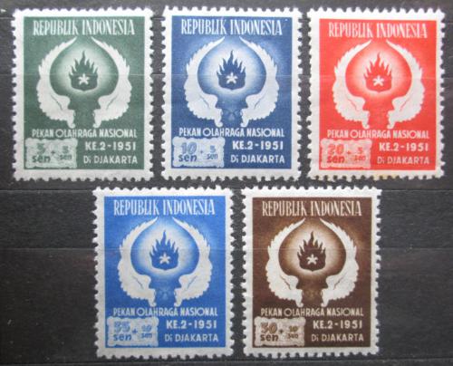 Poštové známky Indonézia 1951 Národní sportovní festival Mi# 89-93