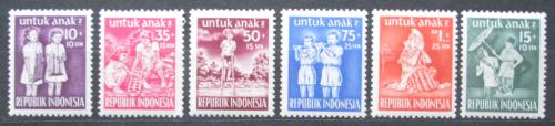 Poštové známky Indonézia 1954 Dìti Mi# 128-33
