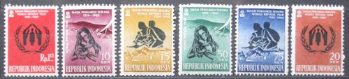 Poštové známky Indonézia 1960 Svìtový rok uprchlíkù Mi# 263-68