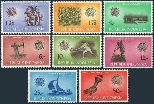 Poštové známky Indonézia 1963 Športovní hry Mi# 413-20
