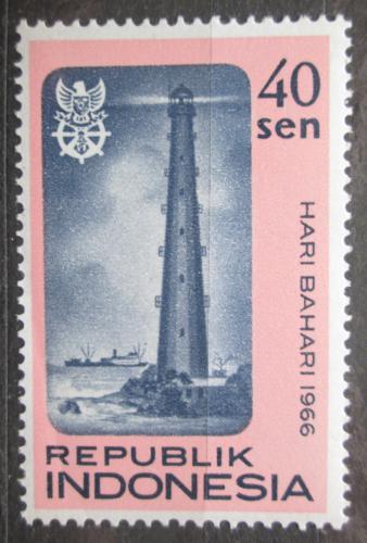 Poštová známka Indonézia 1966 Maják Mi# 541