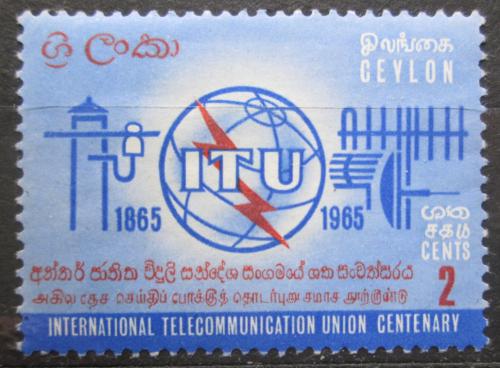 Poštová známka Cejlon 1965 ITU, 100. výroèie Mi# 334