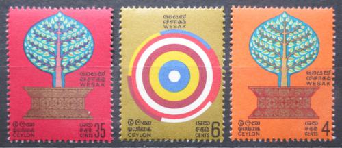 Poštové známky Cejlon 1969 Svátek Vesak Mi# 381-83 