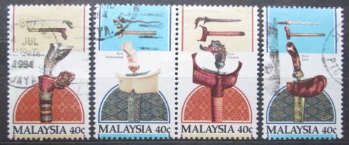 Poštové známky Malajsie 1984 Tradièní zbranì Mi# 280-83 Kat 8€