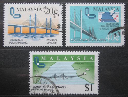 Poštové známky Malajsie 1985 Otevøení mostu Penang Mi# 311-13 Kat 7€