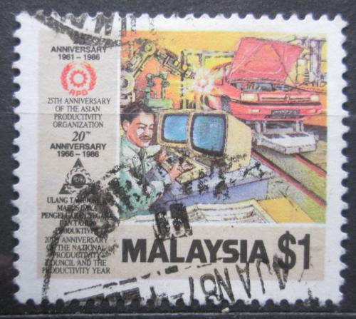 Poštová známka Malajsie 1986 Práce s poèítaèem Mi# 346 Kat 5.50€