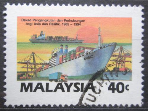 Poštová známka Malajsie 1987 Kontejnerová loï Mi# 367